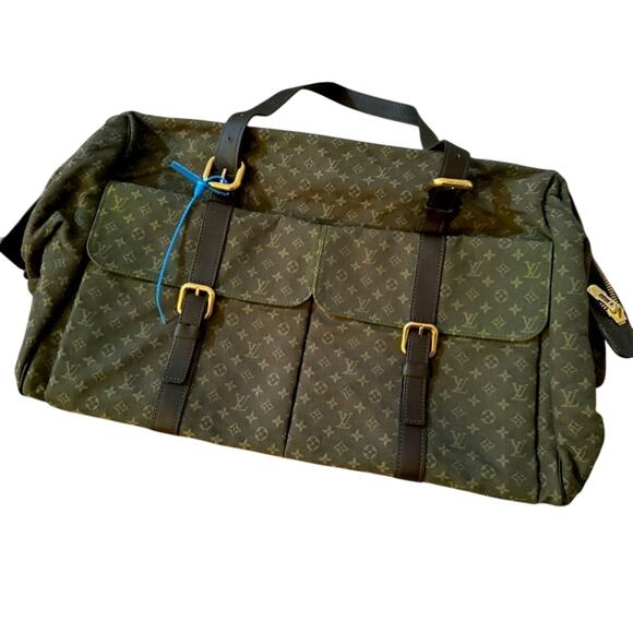 LOUIS VUITTON Khaki Mini Lin Monogram Brown Calfskin Leather Vintage Louise Bag - Picture 1 of 16